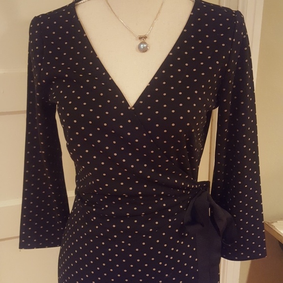 loft polka dot wrap dress